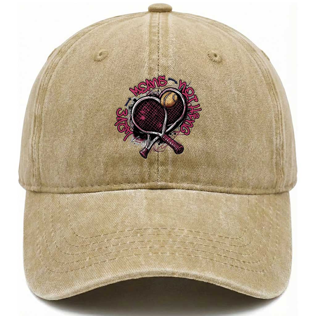 Love Means Nothing Washed Cotton Baseball Cap Tennis Lovers