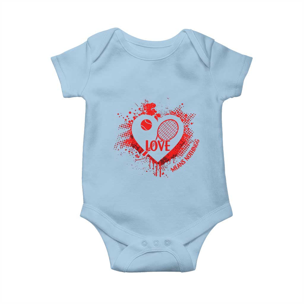 Love Means Nothing To A Tennis Player Baby Onesie Valentines Day Gift - Wonder Print Shop