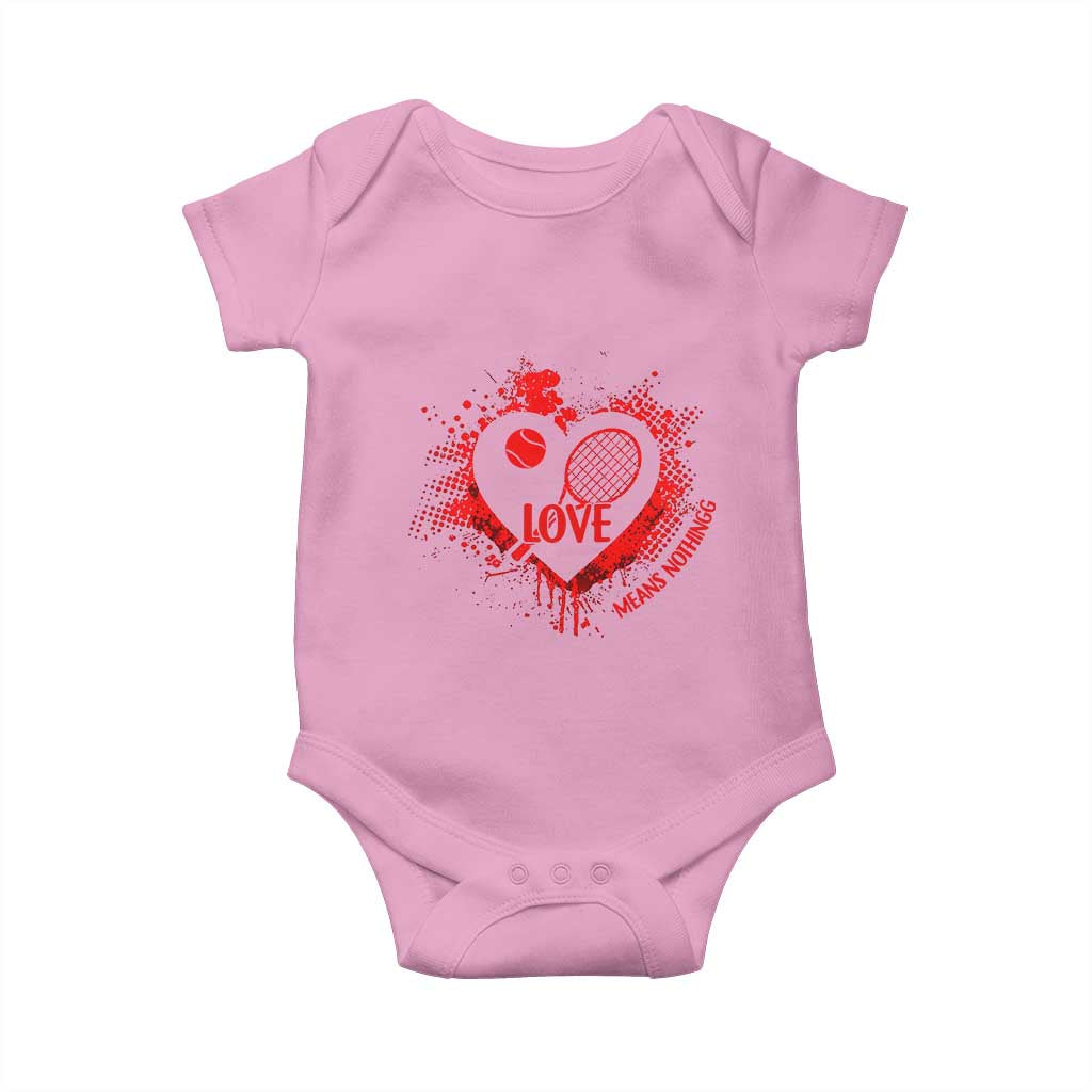 Love Means Nothing To A Tennis Player Baby Onesie Valentines Day Gift - Wonder Print Shop