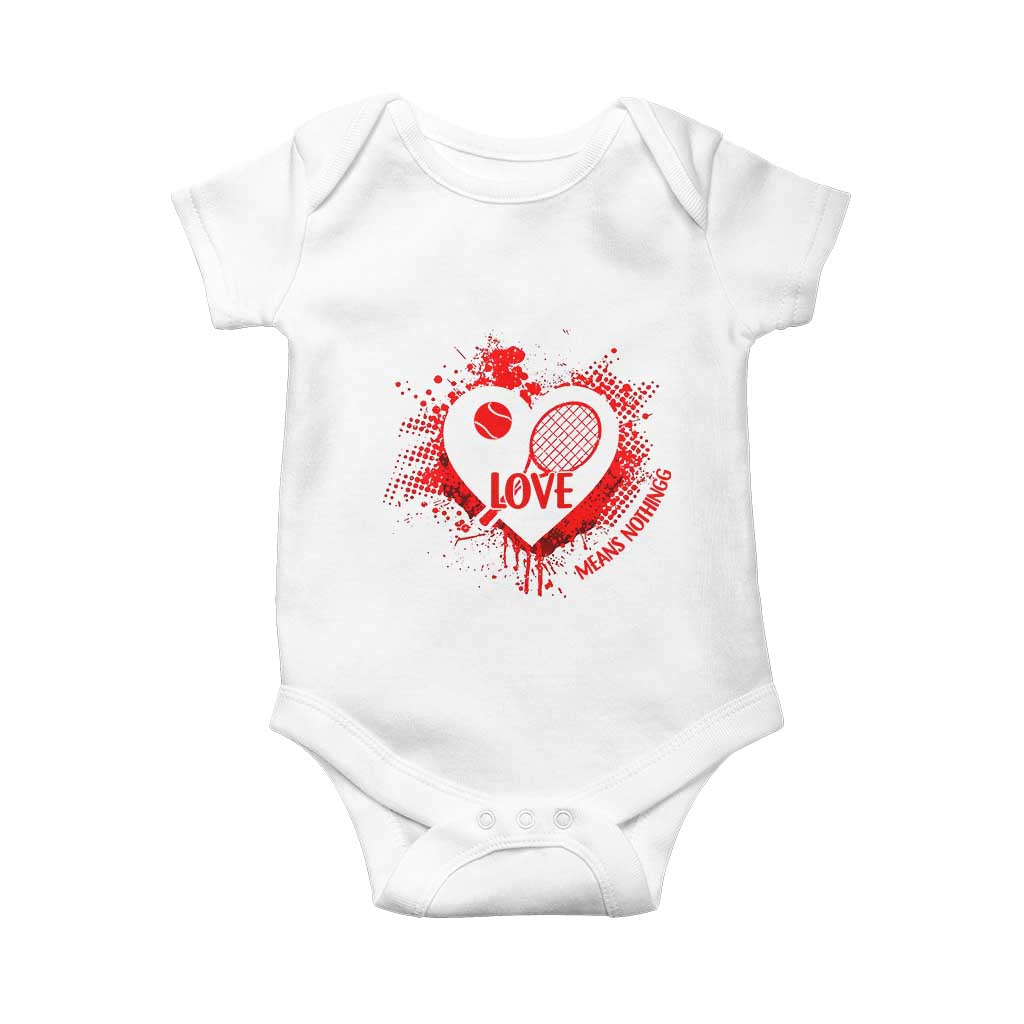 Love Means Nothing To A Tennis Player Baby Onesie Valentines Day Gift - Wonder Print Shop
