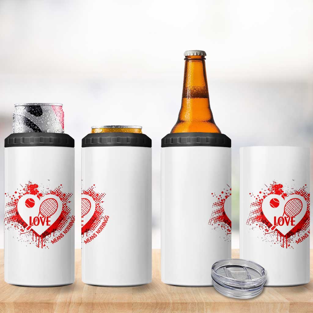 Love Means Nothing To A Tennis Player 4 in 1 Can Cooler Tumbler Valentines Day Gift - Wonder Print Shop