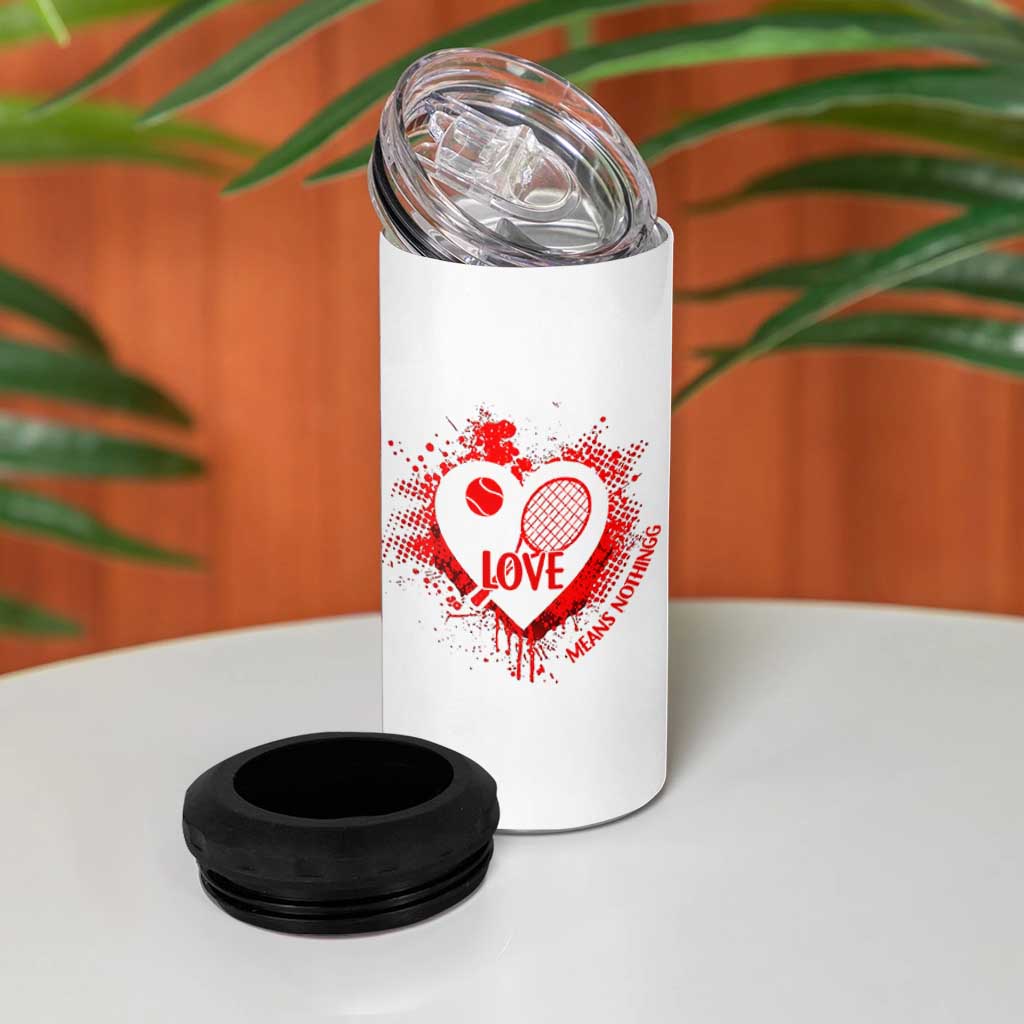 Love Means Nothing To A Tennis Player 4 in 1 Can Cooler Tumbler Valentines Day Gift - Wonder Print Shop
