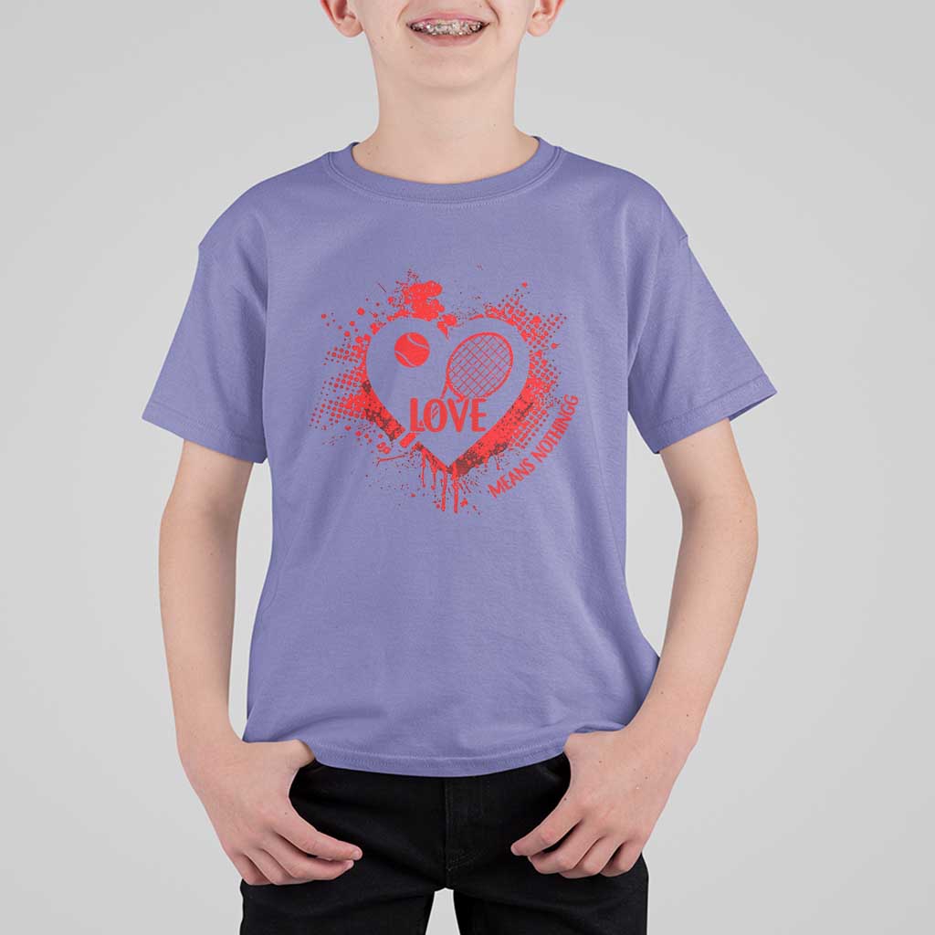 Love Means Nothing To A Tennis Player T Shirt For Kid Valentines Day Gift - Wonder Print Shop