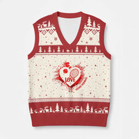 Love Means Nothing To A Tennis Player V-Neck Knit Sweater Vest Valentines Day Gift - Wonder Print Shop