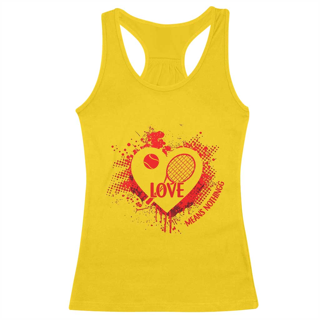 Love Means Nothing To A Tennis Player Racerback Tank Top Valentines Day Gift - Wonder Print Shop