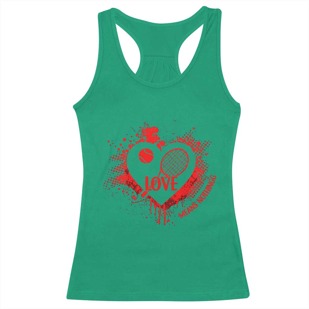 Love Means Nothing To A Tennis Player Racerback Tank Top Valentines Day Gift - Wonder Print Shop