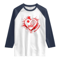 Love Means Nothing To A Tennis Player Raglan Shirt Valentines Day Gift - Wonder Print Shop