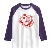 Love Means Nothing To A Tennis Player Raglan Shirt Valentines Day Gift - Wonder Print Shop