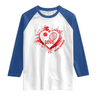 Love Means Nothing To A Tennis Player Raglan Shirt Valentines Day Gift - Wonder Print Shop