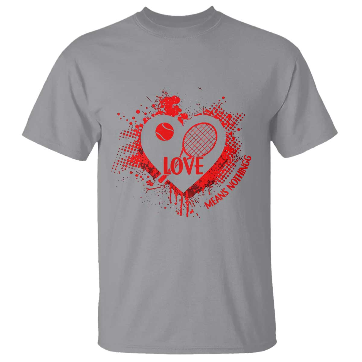 Love Means Nothing To A Tennis Player T Shirt Valentines Day Gift - Wonder Print Shop