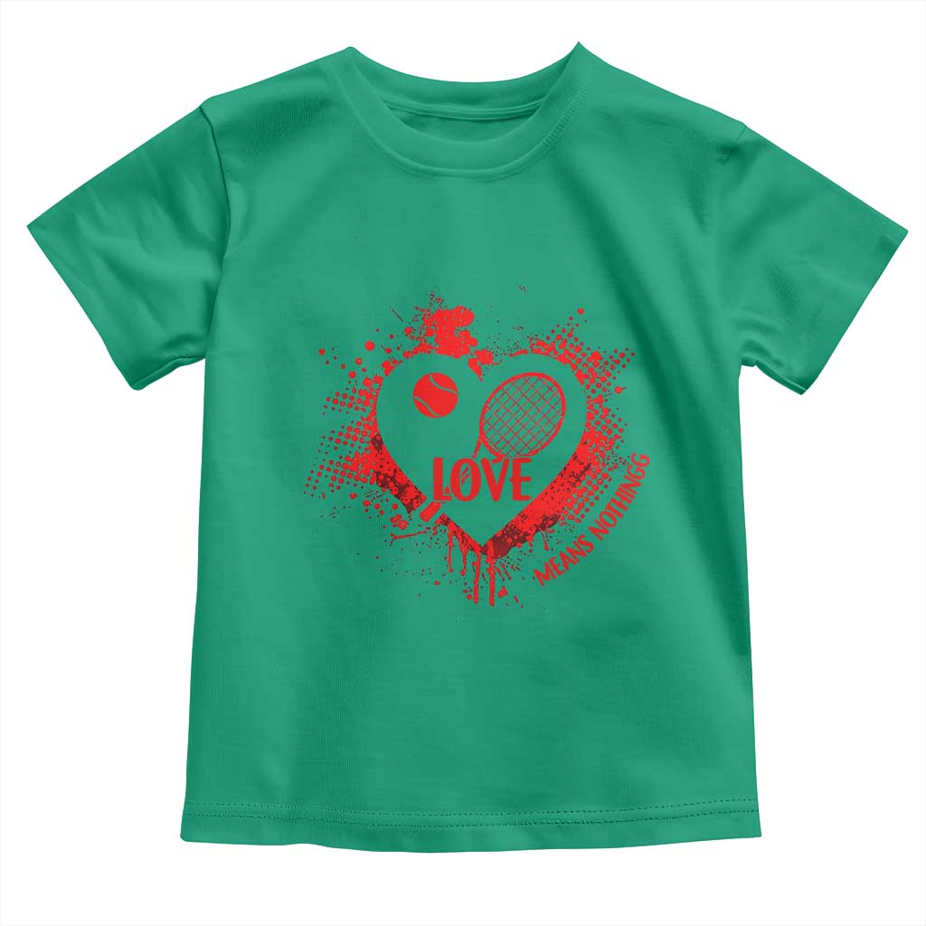 Love Means Nothing To A Tennis Player Toddler T Shirt Valentines Day Gift - Wonder Print Shop