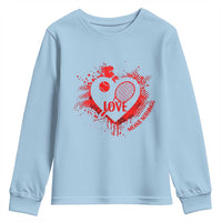 Love Means Nothing To A Tennis Player Youth Sweatshirt Valentines Day Gift - Wonder Print Shop
