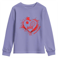 Love Means Nothing To A Tennis Player Youth Sweatshirt Valentines Day Gift - Wonder Print Shop