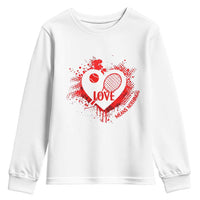 Love Means Nothing To A Tennis Player Youth Sweatshirt Valentines Day Gift - Wonder Print Shop