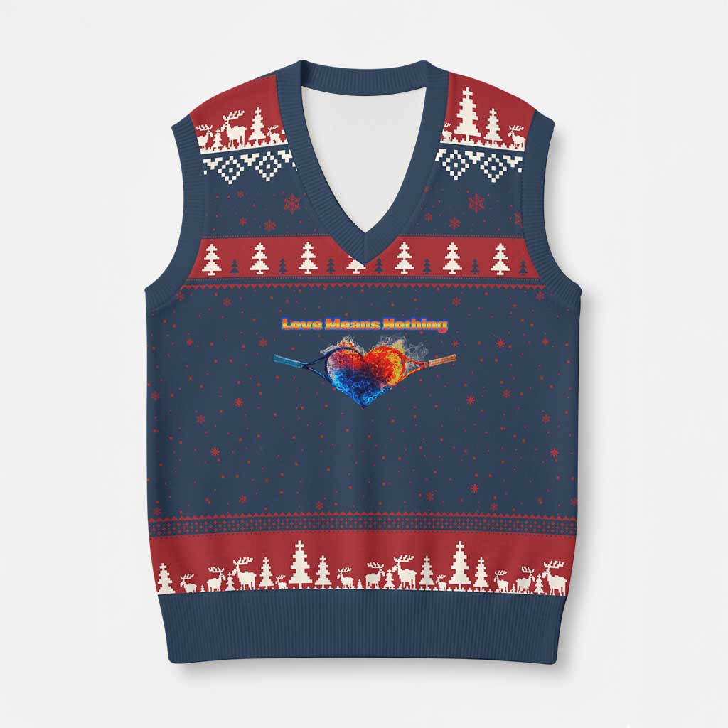 Love Means Nothing V-Neck Knit Sweater Vest Valentines Day Gift - Wonder Print Shop