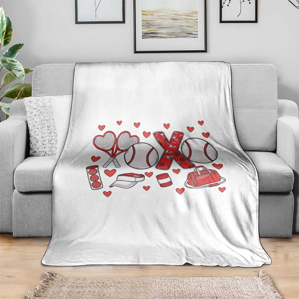 Cute XOXO Tennis Player Throw Blanket Valentines Tennis Gift - Wonder Print Shop