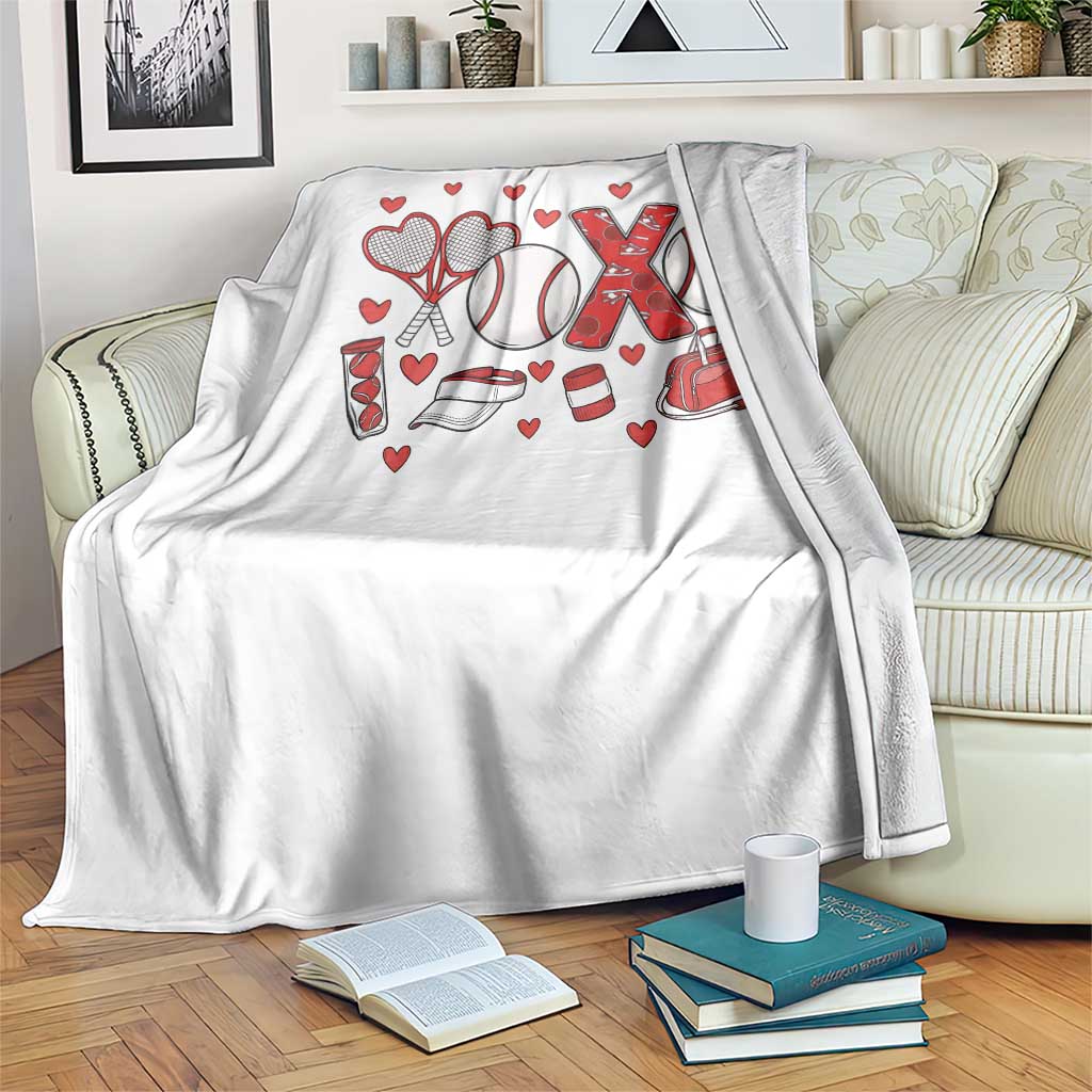Cute XOXO Tennis Player Throw Blanket Valentines Tennis Gift - Wonder Print Shop