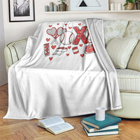Cute XOXO Tennis Player Throw Blanket Valentines Tennis Gift - Wonder Print Shop