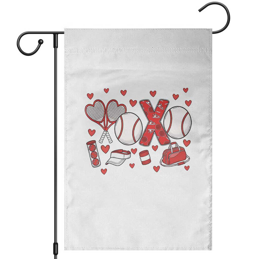 Cute XOXO Tennis Player Garden Flag Valentines Tennis Gift - Wonder Print Shop