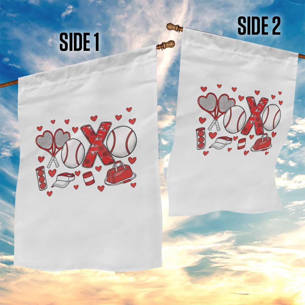 Cute XOXO Tennis Player Garden Flag Valentines Tennis Gift - Wonder Print Shop