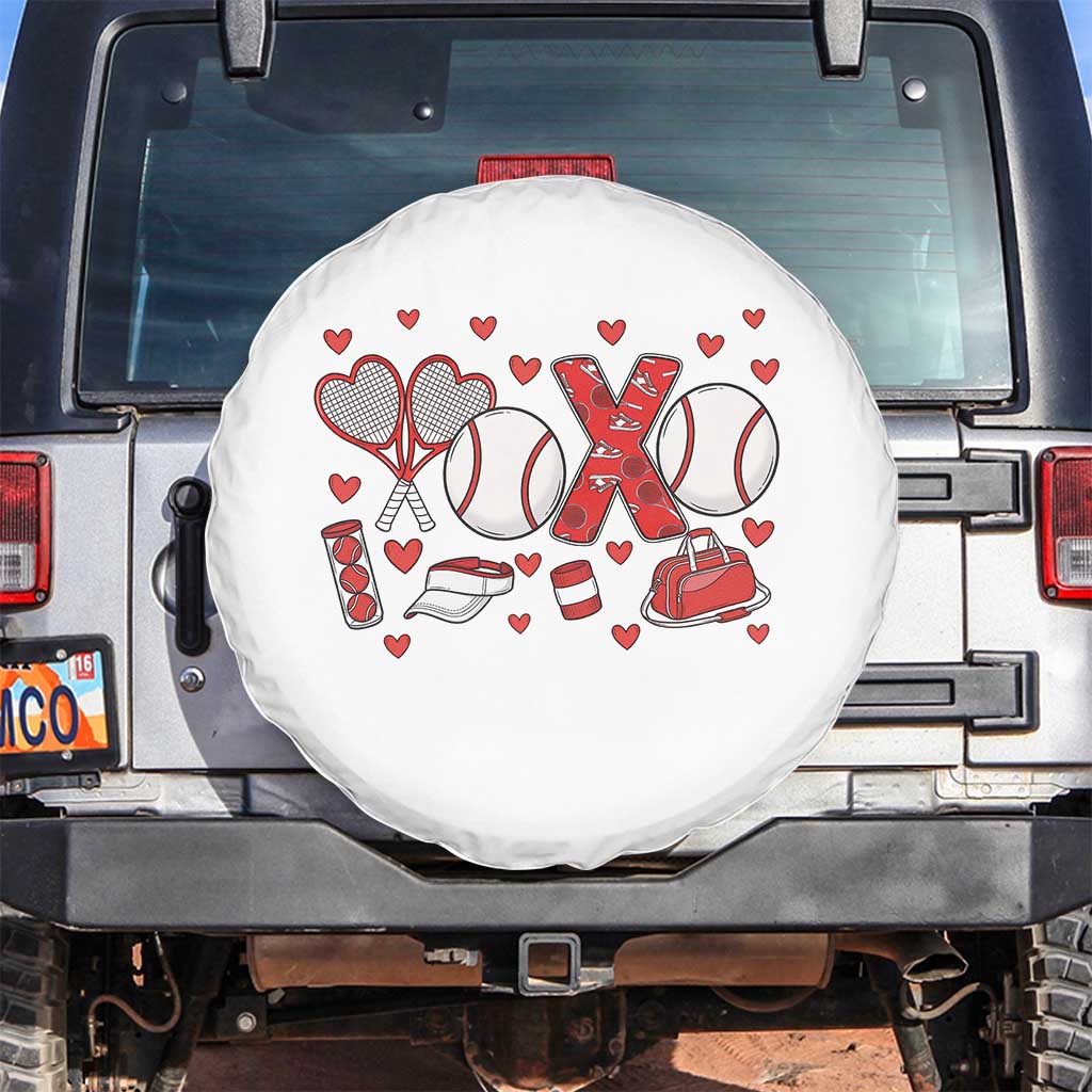 Cute XOXO Tennis Player Spare Tire Cover Valentines Tennis Gift - Wonder Print Shop