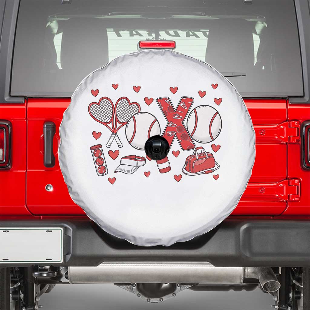 Cute XOXO Tennis Player Spare Tire Cover Valentines Tennis Gift - Wonder Print Shop