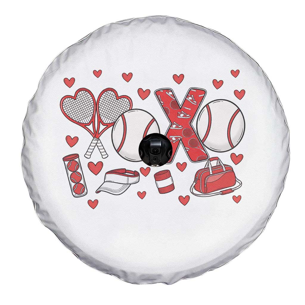 Cute XOXO Tennis Player Spare Tire Cover Valentines Tennis Gift - Wonder Print Shop
