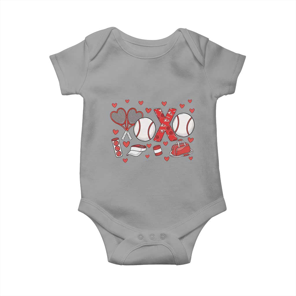 Cute XOXO Tennis Player Baby Onesie Valentines Tennis Gift - Wonder Print Shop
