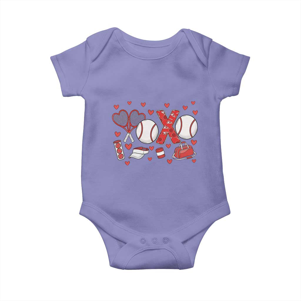 Cute XOXO Tennis Player Baby Onesie Valentines Tennis Gift - Wonder Print Shop