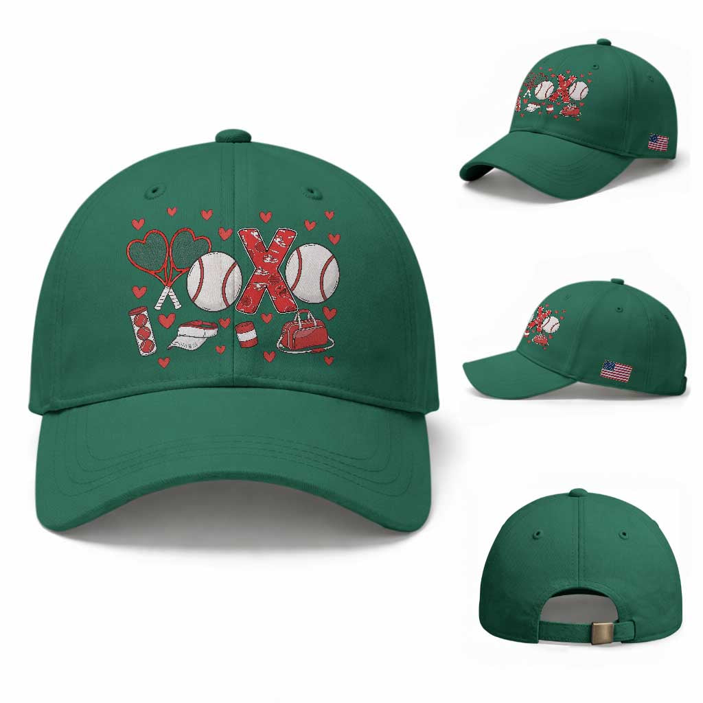 Cute XOXO Tennis Player Baseball Cap Valentines Tennis Gift