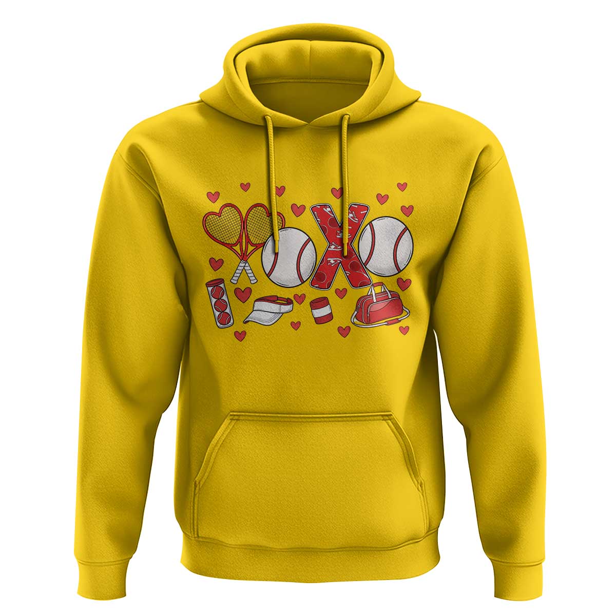 Cute XOXO Tennis Player Hoodie Valentines Tennis Gift - Wonder Print Shop