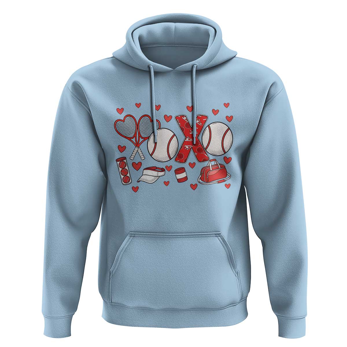 Cute XOXO Tennis Player Hoodie Valentines Tennis Gift - Wonder Print Shop