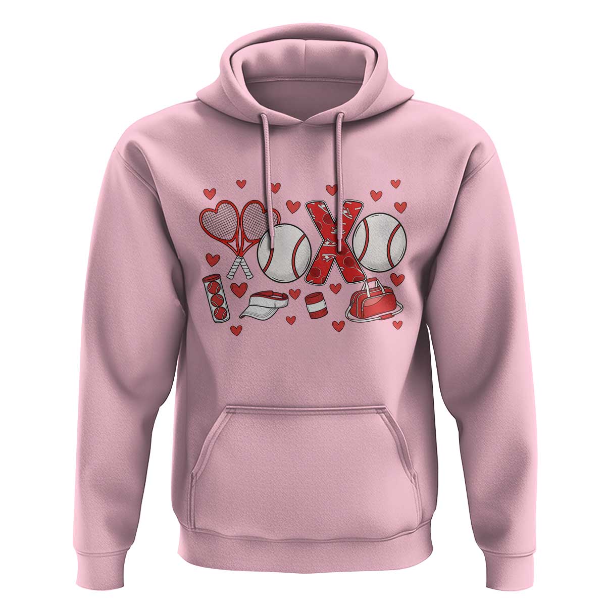 Cute XOXO Tennis Player Hoodie Valentines Tennis Gift - Wonder Print Shop