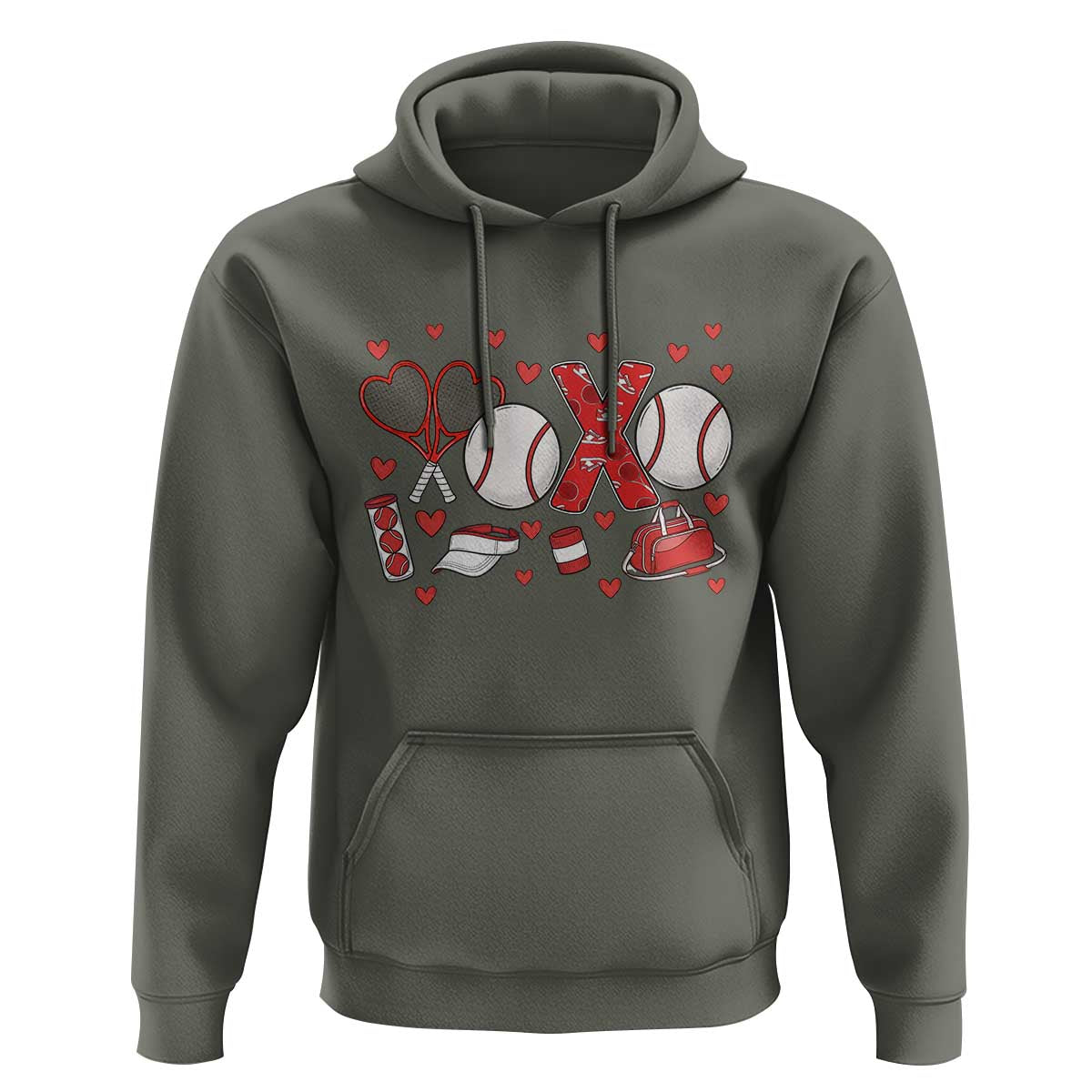 Cute XOXO Tennis Player Hoodie Valentines Tennis Gift - Wonder Print Shop