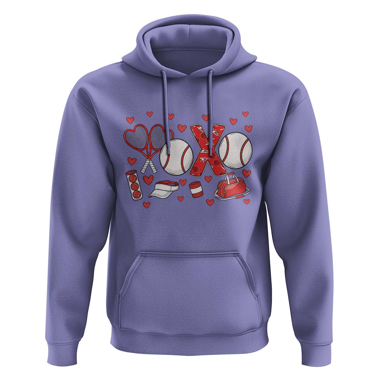 Cute XOXO Tennis Player Hoodie Valentines Tennis Gift - Wonder Print Shop