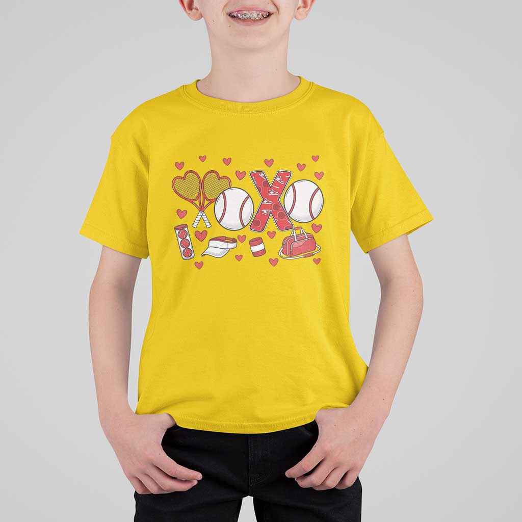 Cute XOXO Tennis Player T Shirt For Kid Valentines Tennis Gift - Wonder Print Shop