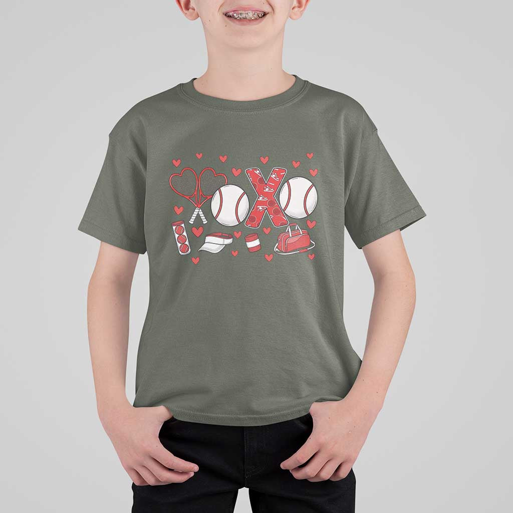Cute XOXO Tennis Player T Shirt For Kid Valentines Tennis Gift - Wonder Print Shop