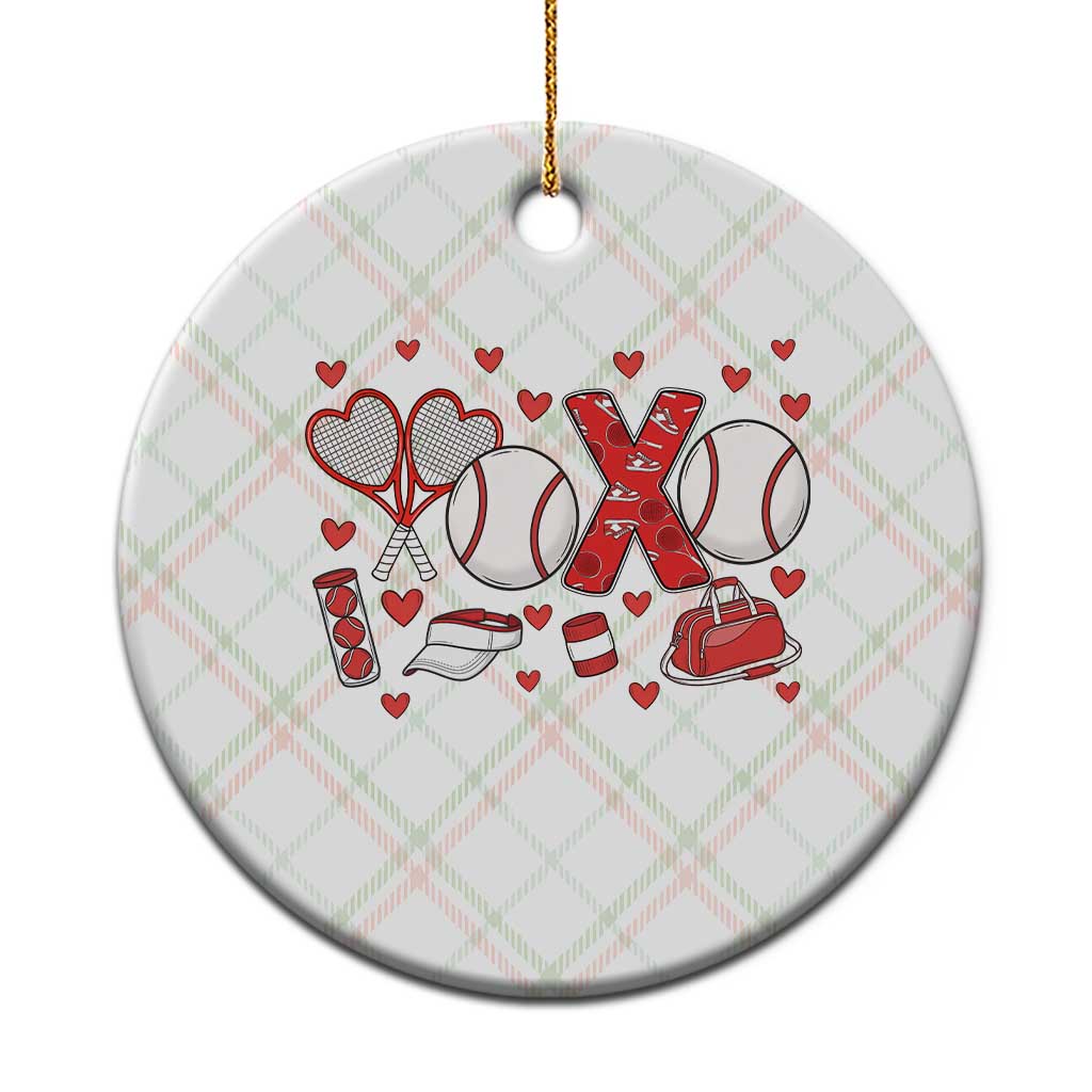 Cute XOXO Tennis Player Ceramic Ornament Valentines Tennis Gift - Wonder Print Shop