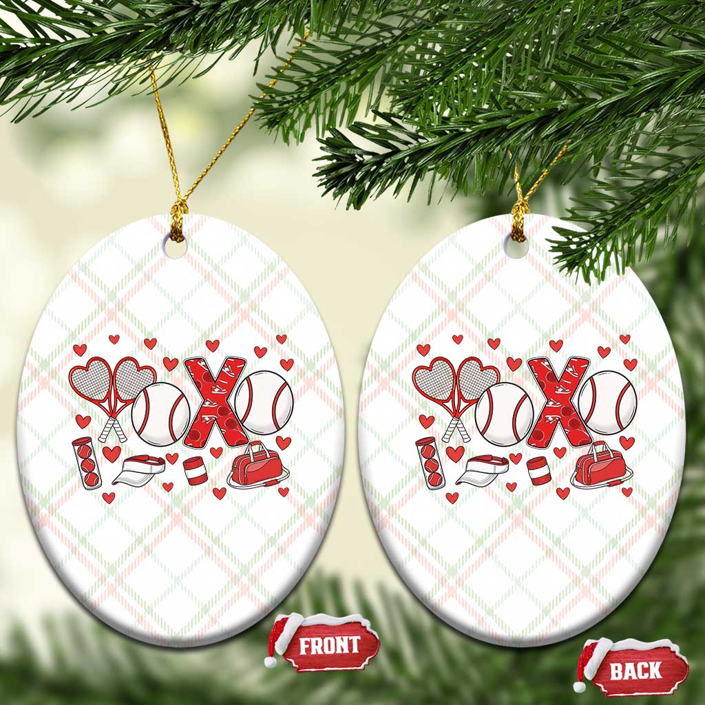 Cute XOXO Tennis Player Ceramic Ornament Valentines Tennis Gift - Wonder Print Shop