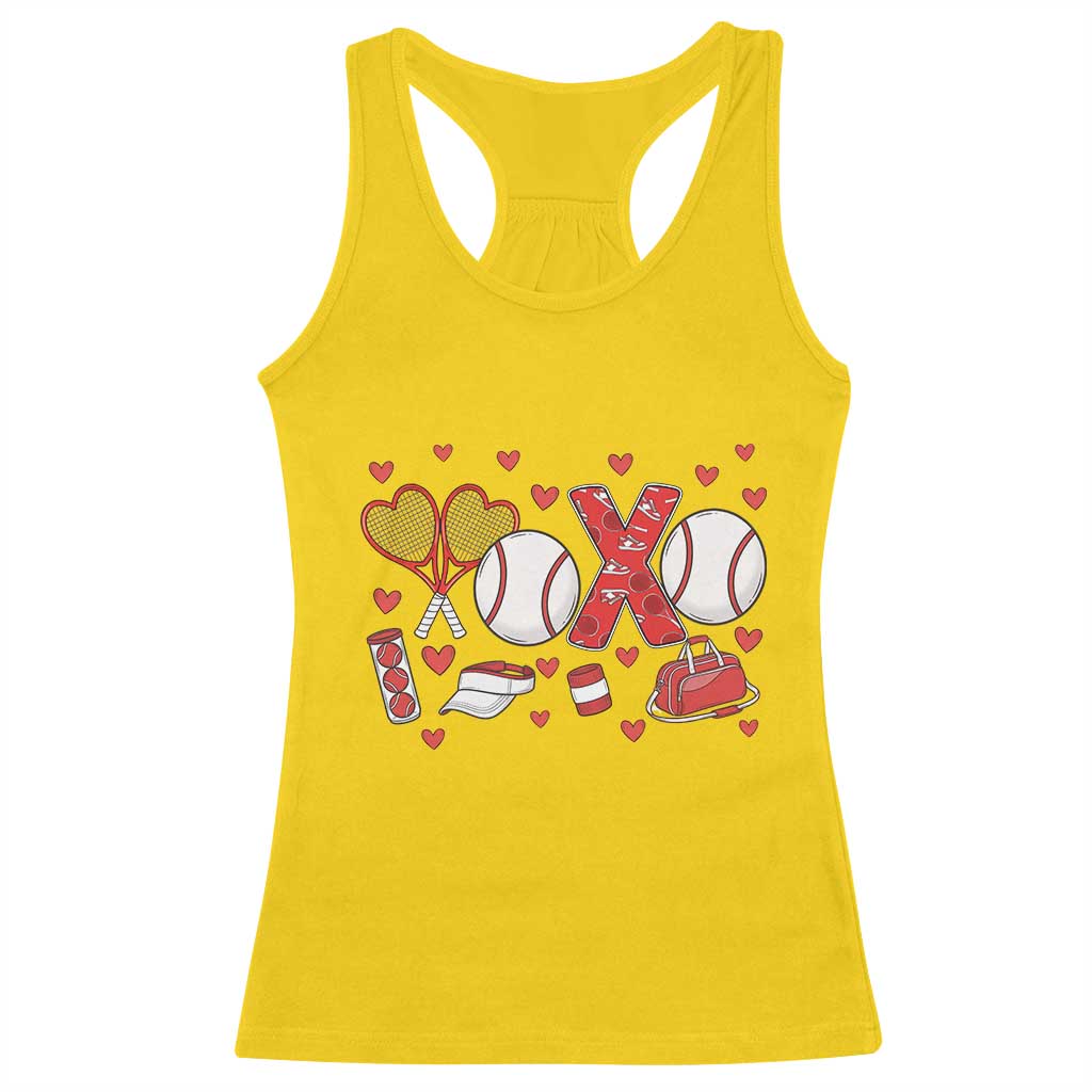 Cute XOXO Tennis Player Racerback Tank Top Valentines Tennis Gift - Wonder Print Shop