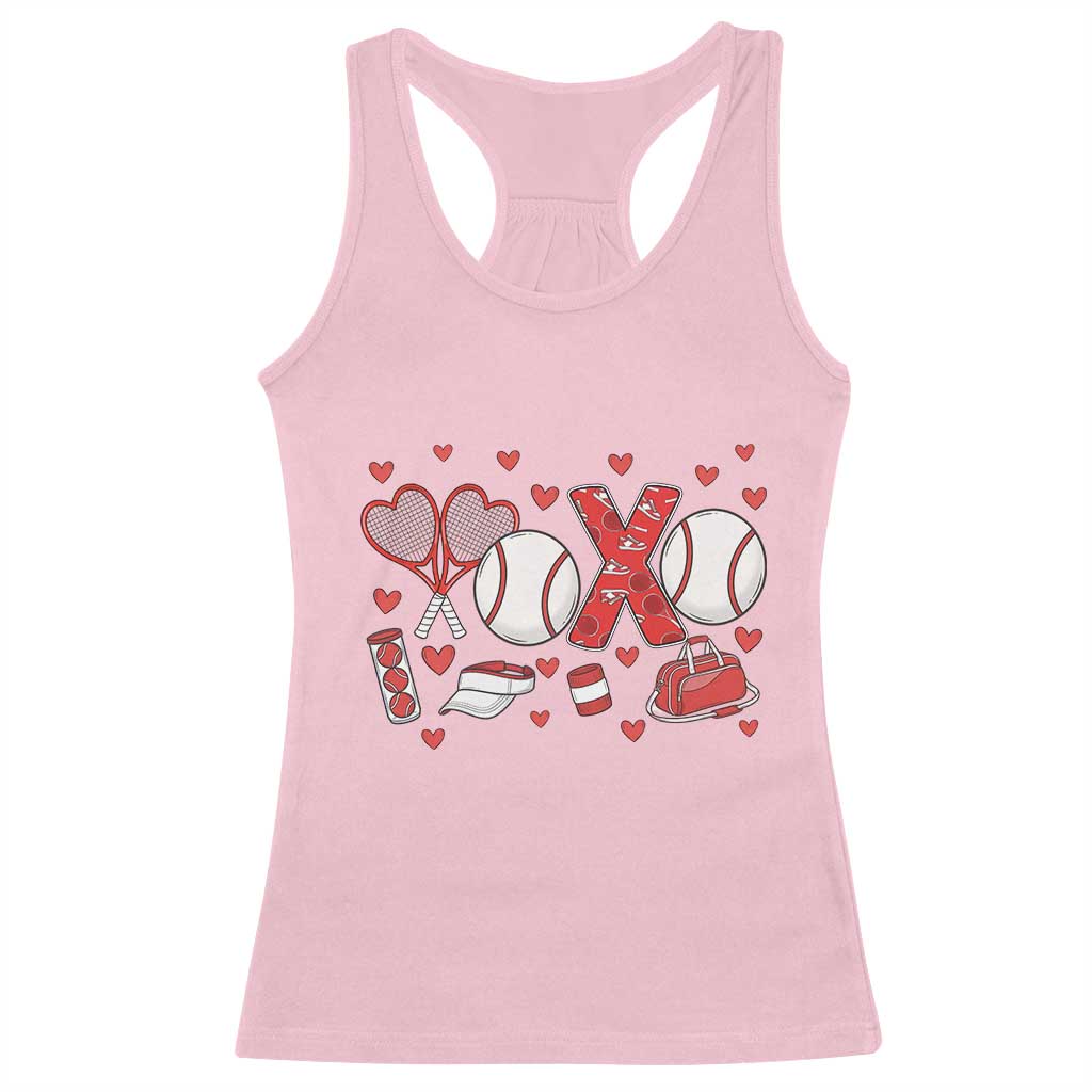 Cute XOXO Tennis Player Racerback Tank Top Valentines Tennis Gift - Wonder Print Shop