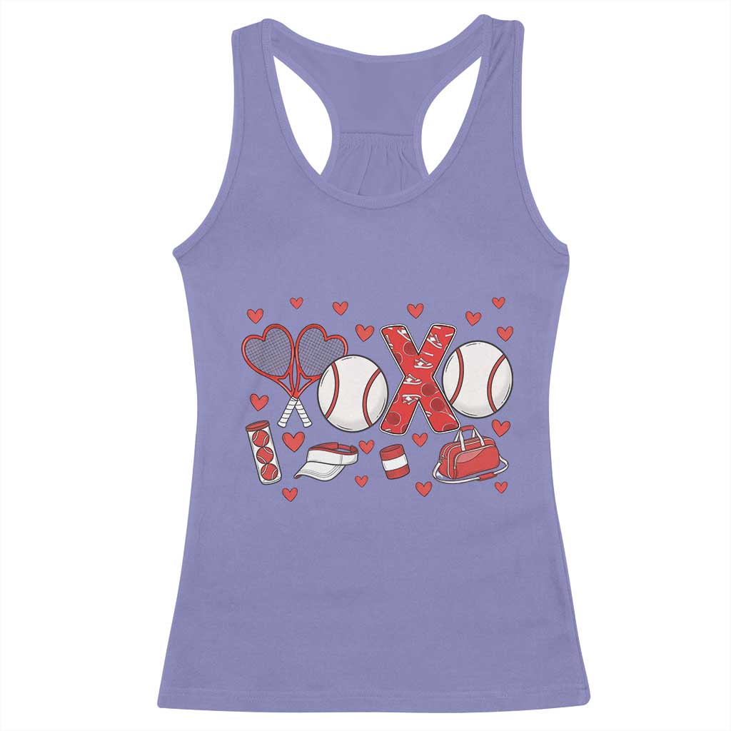 Cute XOXO Tennis Player Racerback Tank Top Valentines Tennis Gift - Wonder Print Shop