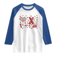 Cute XOXO Tennis Player Raglan Shirt Valentines Tennis Gift - Wonder Print Shop