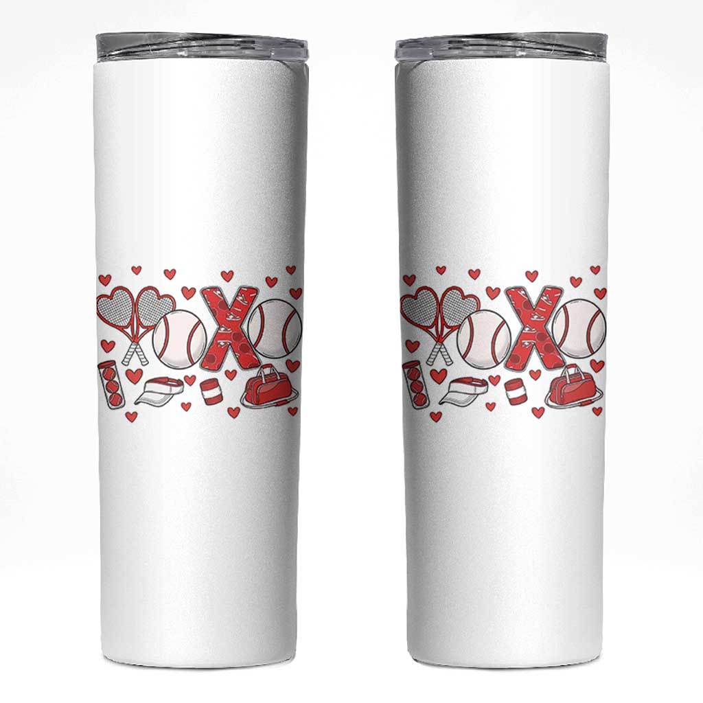 Cute XOXO Tennis Player Skinny Tumbler Valentines Tennis Gift - Wonder Print Shop