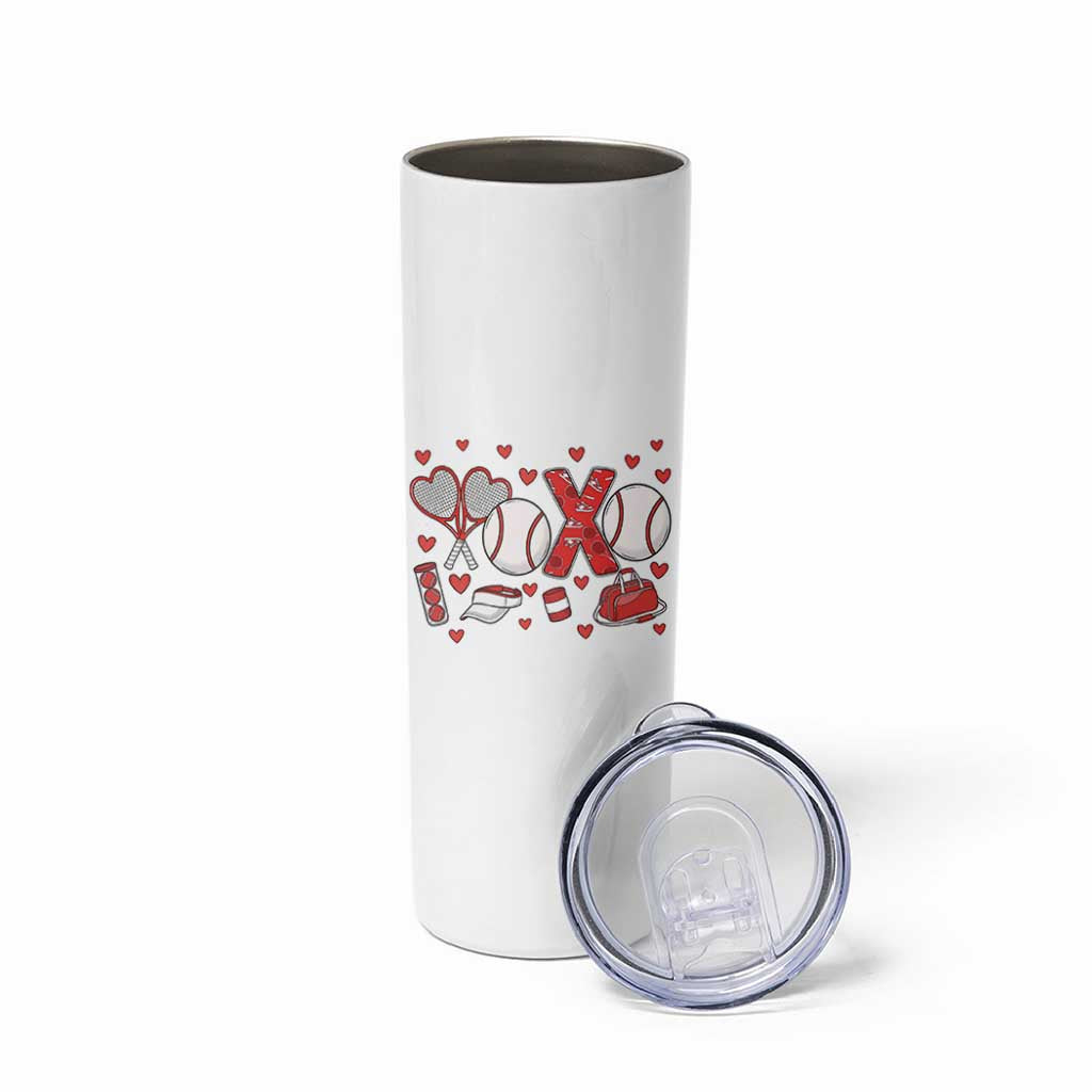 Cute XOXO Tennis Player Skinny Tumbler Valentines Tennis Gift - Wonder Print Shop