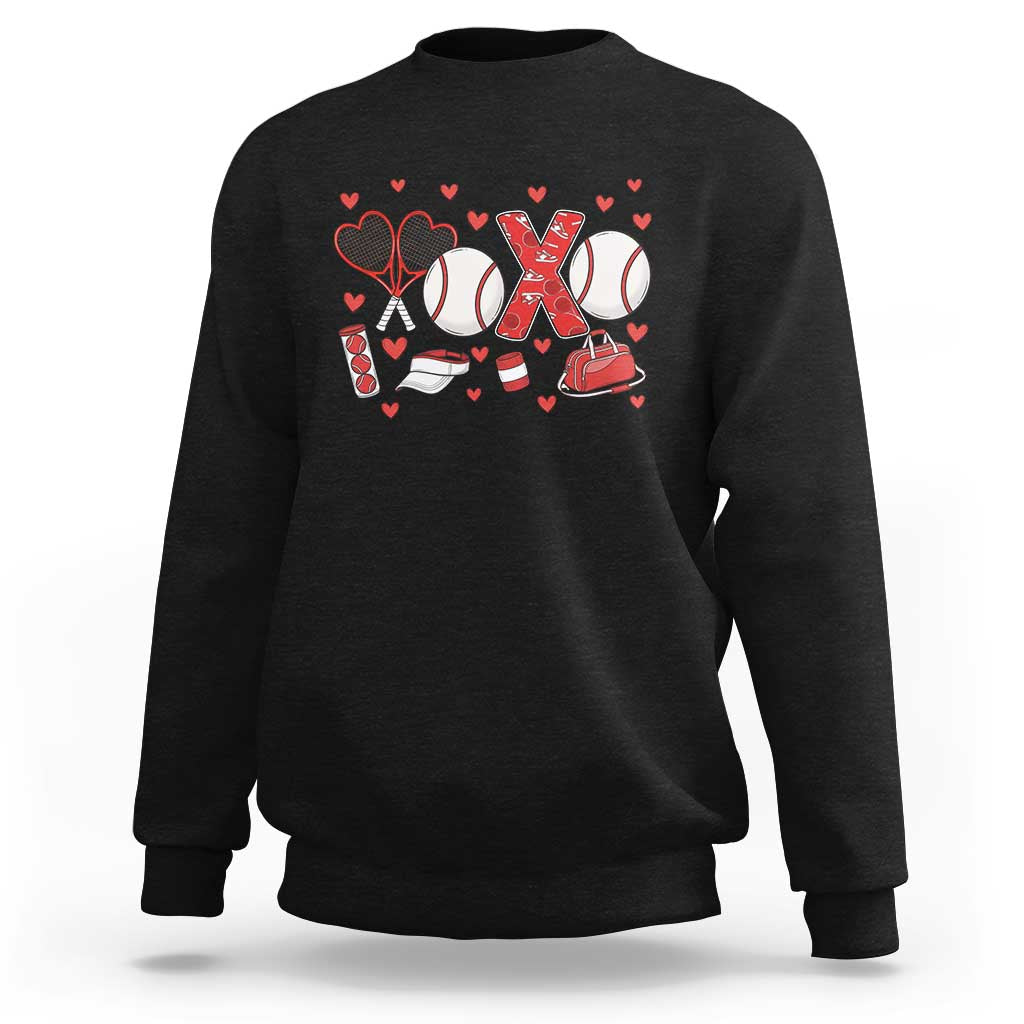 Cute XOXO Tennis Player Sweatshirt Valentines Tennis Gift - Wonder Print Shop