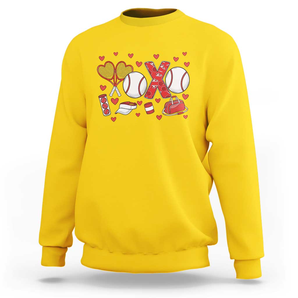Cute XOXO Tennis Player Sweatshirt Valentines Tennis Gift - Wonder Print Shop