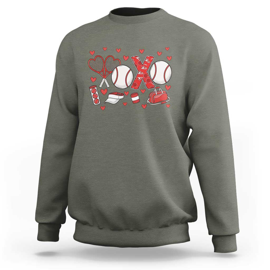 Cute XOXO Tennis Player Sweatshirt Valentines Tennis Gift - Wonder Print Shop