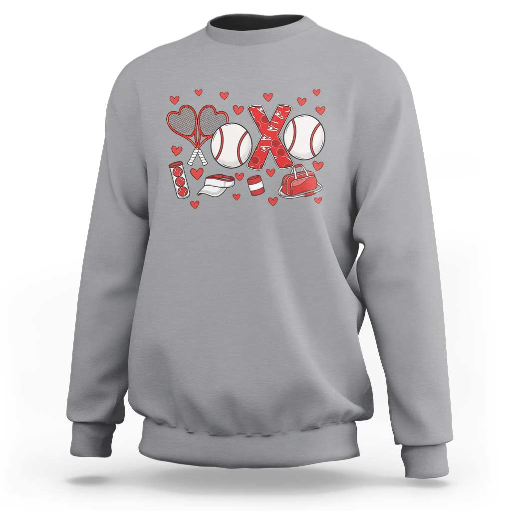 Cute XOXO Tennis Player Sweatshirt Valentines Tennis Gift - Wonder Print Shop