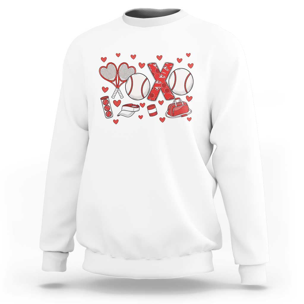 Cute XOXO Tennis Player Sweatshirt Valentines Tennis Gift - Wonder Print Shop